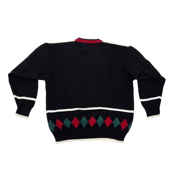 Vintage Cotton Traders Sport Pullover V-Neck Knit Sweater Golfing Scene - Picture 6 of 6